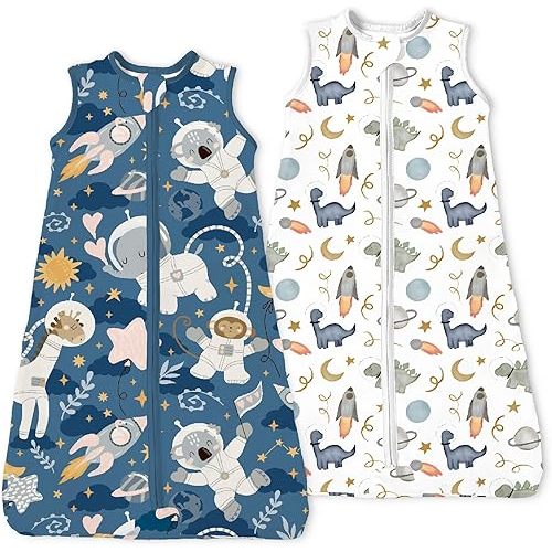 Sleep Sack 0-6-12-18-24 Months, Premium Breathable Wearable Blanket Sleeping Bag with 2-Way Zip for Baby Girl Boy