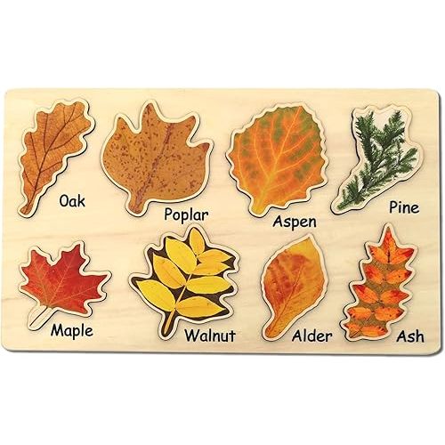 Leaf Wooden Jigsaw Puzzles Educational Learning Stem Toys Boys Girls Birthday Gift Colorful Shape