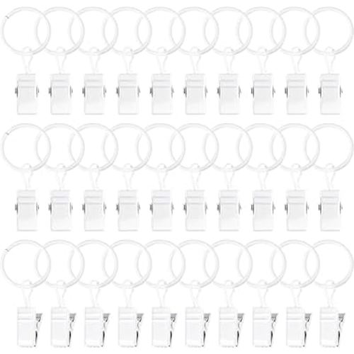 POVETIRE 30 Metal Rings Hooks, Hanging Baby Headband Brackets Metal Clips - Bow Manager Clips - Baby Bibs Manager Clips - Wall Decoration for Kindergarten Newborn Girls and Boys' Rooms