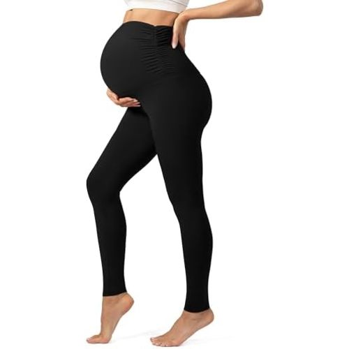 Maternity Leggings for Women Over The Belly Buttery Soft Pregnancy Yoga Pants Active Wear Workout Tights