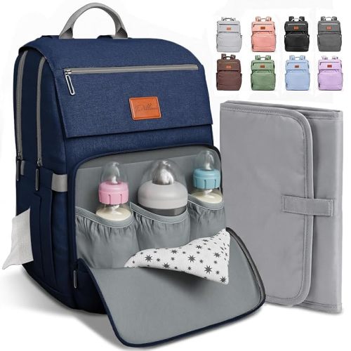 Baby Diaper Bag Backpack - Baby Bag for Girls & Boys, Large Waterproof Diaper Backpack - Baby Shower Gifts for Boys & Registry Must Haves - Travel Diaper Bags with Changing Pad - Newborn Stuff