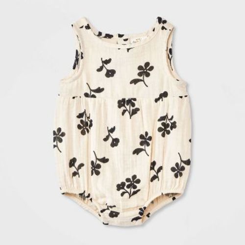 Baby Girls' Floral Tank Romper - Cat & Jack™ Cream