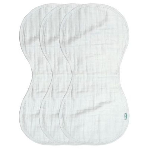 Green Sprouts Organic Cotton Muslin Burp Cloths 3pk - White