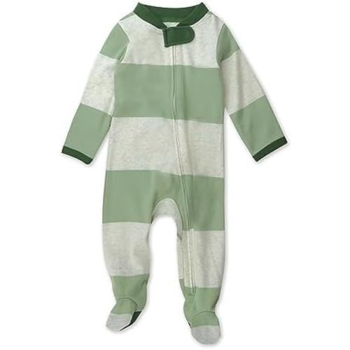 HonestBaby Sleep & Play Footed One-Piece Pajama Sleeper 100% Organic Cotton, Baby Boys