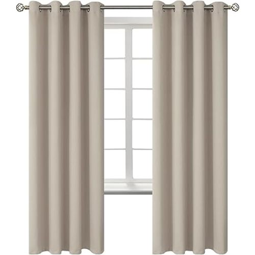 BGment Room Darkening Curtains 72 Inches Long - Grommet Thermal Insulated Drapes Window Treatment Curtains for Bedroom, 2 Panels, 52 x 72 Inch, Camel