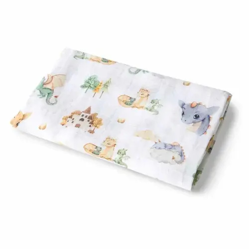 Snuggle Hunny Dragon Organic Muslin Wrap | Baby Bunting AU