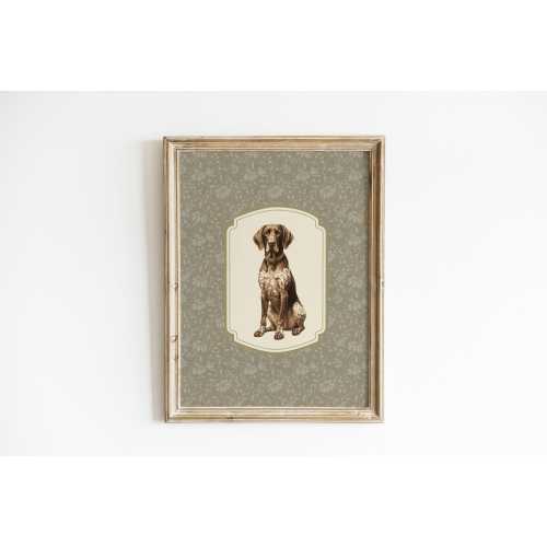 Vintage Style Dog Print Nursery Decor German Short Haired Pointer Vintage Style Dog Wall Art Antique Dog Art Sketch Art Animal Wall Decor