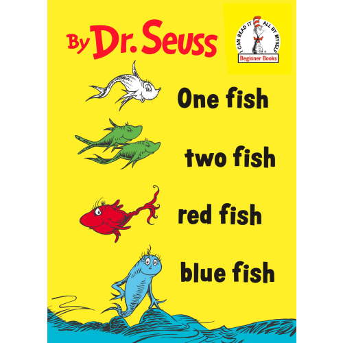 Dr. Seuss One Fish Two Fish Red Fish Blue Fish Large Print Hardcover Book for Beginner Readers