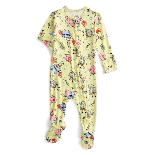Character Baby Boys or Girls Cozy and Comfortable Viscose Two-Way Zip Footed Sleep 'N Play One-Piece Pajamas, Sizes 0M–6/9M