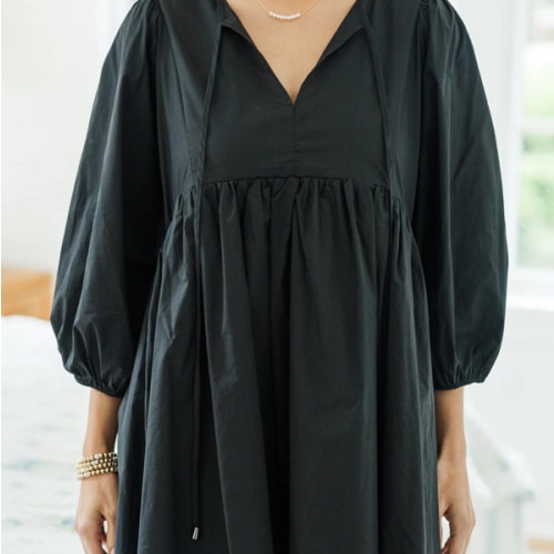 Nursing Friendly Dress- Black