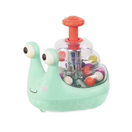 B. toys - Light Up Snail Ball PopperBaby Toy with Glowing Effects & Easy-Grip Handle - Interactive Educational Toy for Motor Skills Development - Colorful Baby Toys for 10+ Months