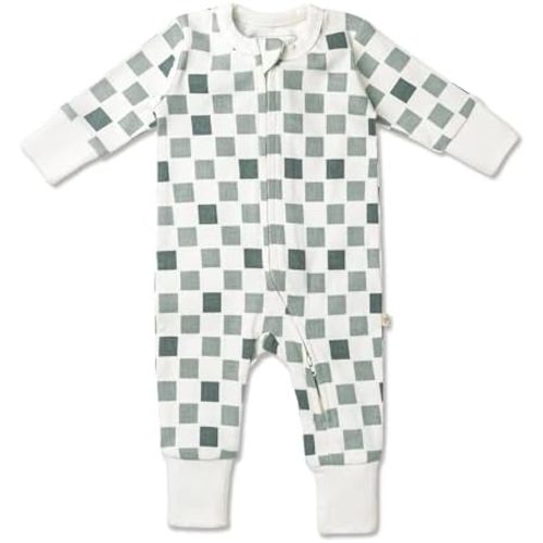 MakeMake Organics GOTS Certified Organic Baby Clothes 2-Way zip romper Footie Infant Gender Neutral Baby Boy Girls