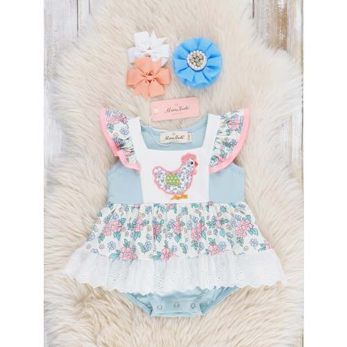 6-12 Floral Chicken Lacy Ruffle Bubble
