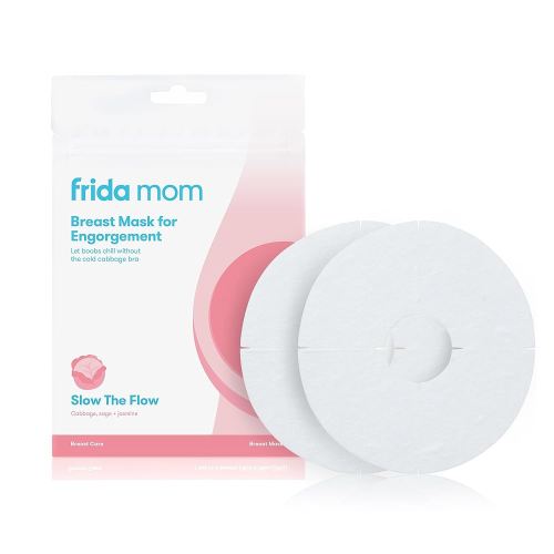 Frida Mom Breast Pads, Reusable Breast Mask for Engorgement, Made with Cabbage, Jasmine, & Sage, Breastfeeding Essentials, 2 Sheet Masks