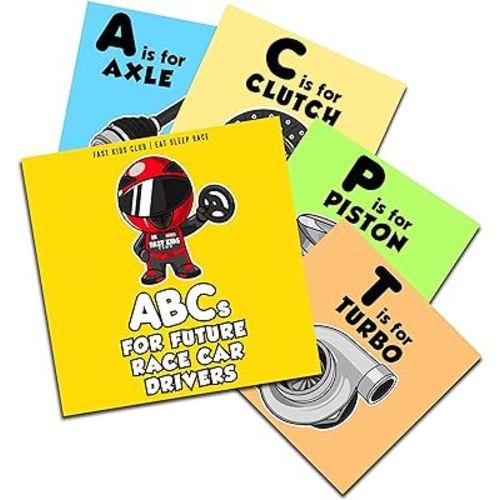 ABC's For Future Race Car Drivers Alphabet Book (Baby Book, Children's Book, Toddler Book)