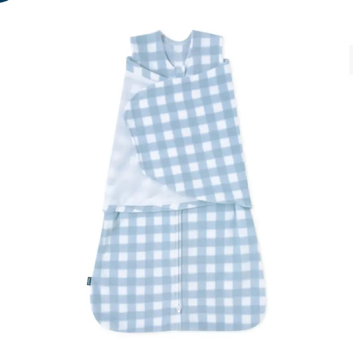 Blue Gingham Micro-Fleece Swaddle | HALO