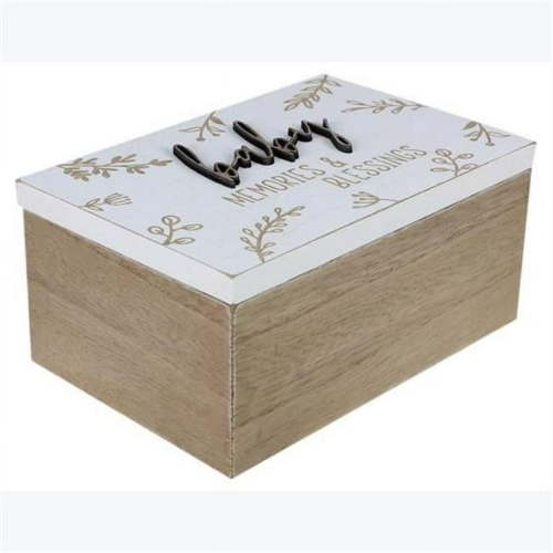 Youngs Baby Keepsake Box Rustic 3D Lettering Multicolor Wood Decorative Box