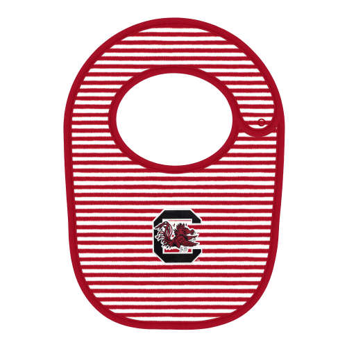 South Carolina Gamecocks Striped Newborn Bib | College Baby