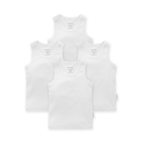 Purebaby 4 Pack Rib Singlet | David Jones