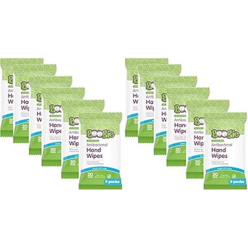 Boogie Antibacterial Hand Wipes - 100 Count - Hypoallergenic & Alcohol-Free - Travel and Diaper Bag Essential