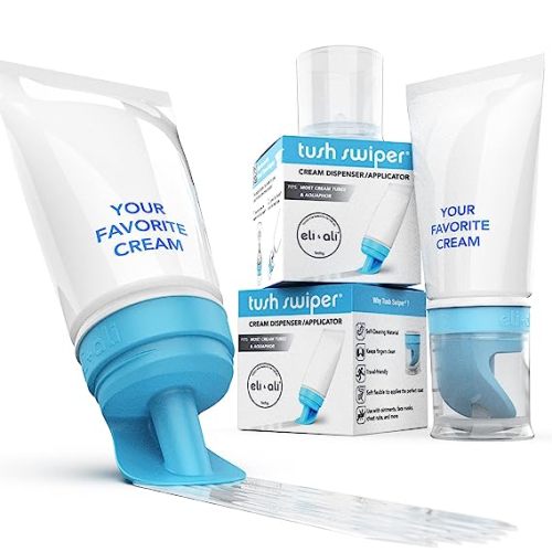 Eli & Ali Tush Swiper - Diaper Rash Cream Applicator & Butt Paste Applicator - Fits Aquaphor, Fits Desitin, Fits Most Creams - Alternative to Diaper Cream Spatula, Easy to Clean - Blue, 2 Pack