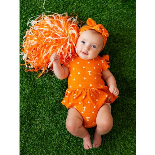 Polka Dot Power T Ruffle Twirl Romper