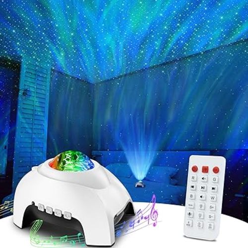 Rossetta Star Projector, Galaxy Projector for Bedroom, Bluetooth Speaker and White Noise Aurora Projector, Night Light Projector for Kids Adults Gaming Room, Home Theater, Ceiling, Room Decor