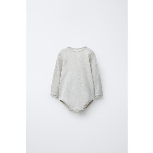 POINTELLE BODYSUIT - Gray marl | ZARA United States