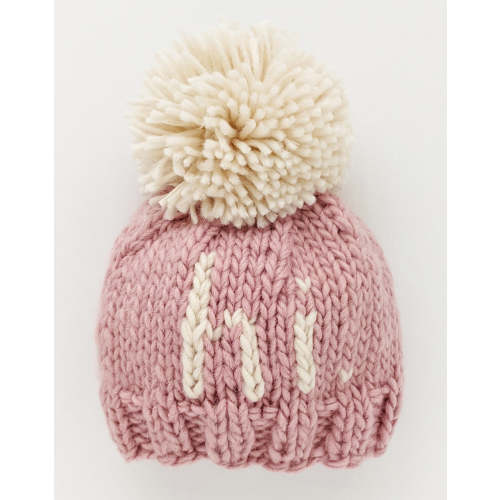 Huggalugs hi. Hand Knit Beanie Hat - Rosy, X-Small (Newborn)