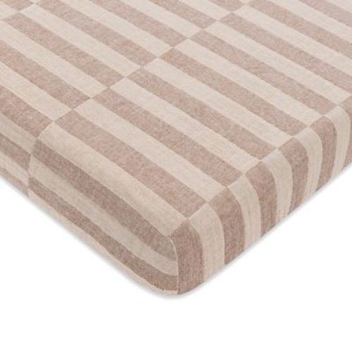 Babyletto Muslin Mini Crib Sheet, GOTS Certified Organic Cotton - Cocoa Stripe