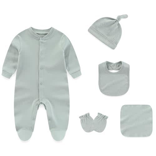 IADOER Baby Unisex Baby Cotton Layette Set Gift for Baby Boys Girls Accessories Set Newborn Essentials 0-12 Months