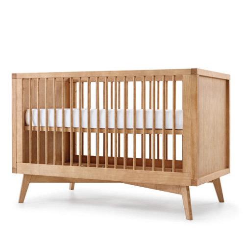 Retro Convertible Crib in Hazelnut Mid-Century Design | Simply Nursery