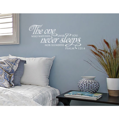 The one who watches over you never sleeps nor slumbers. Psalm 121:4 Decal - standard version