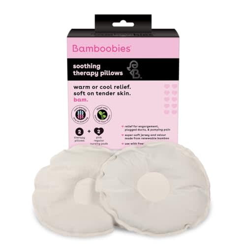 Bamboobies Women’s Soothing Nursing Pillows, Natural, Heating Pad or Cold Compress for Breastfeeding, Made in the USA