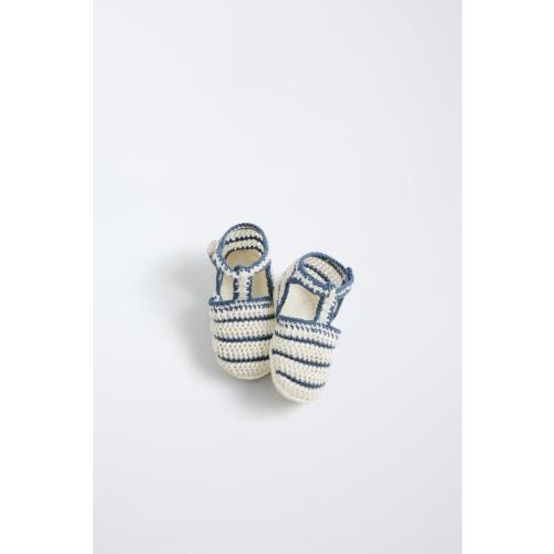 STRIPED COTTON BOOTIES