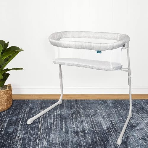 HALO Baby Flex BassiNest, Adjustable Travel Bassinet, Easy Folding, Lightweight with Mattress and Carrying Bag, Heather Weave - Flex - Heather Weave