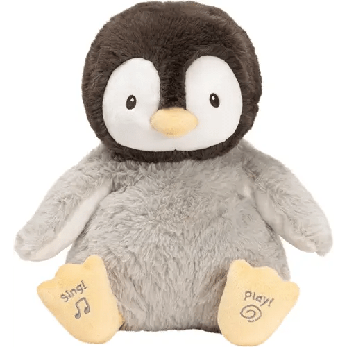 GUND Baby Animated Kissy The Penguin Plush, Singing Stuffed Animal Baby Toy for Ages 0 and Up, Black/White/Grey, 12"