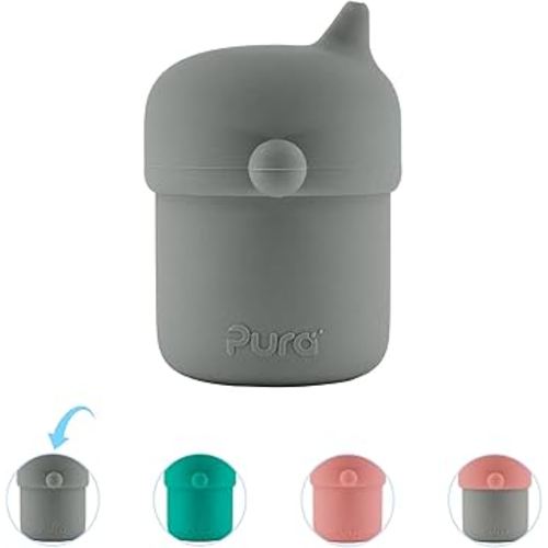 Pura my-my Silicone Sippy Cup 5oz/150ml - Training Cup, Reusable, Platinum Food Grade Medical Grade, Spill Proof Cups for Kids, Toddlers, Babies & Infants (Slate)
