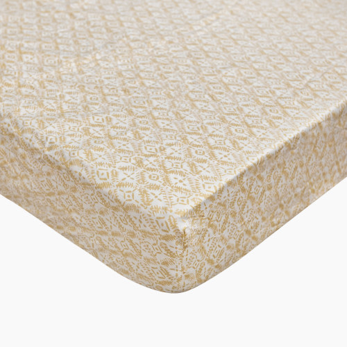 Crane Baby Cotton Sateen Crib Fitted Sheet - Ezra Beige