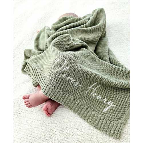 Baby gift, Baby Blanket, Personalized Baby Gift, Soft Cotton Knit baby blanket, Baby shower Gift, Baby name blanket, baby shower gift