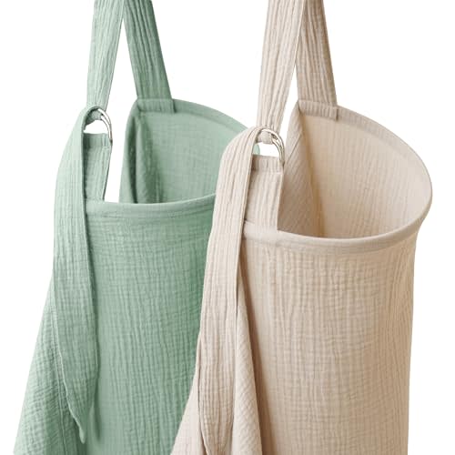 Coreeky 2 Pack Muslin Nursing Cover for Breastfeeding, Soft & Breathable 100% Cotton Breastfeeding Cover up with Adjustable Neck Strap, Multi-use Nursing Apron & Baby Carseat Canopy (Green)