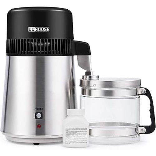 DC HOUSE Water Distiller 1 Gallon Distilled Water Machine, Stainless Steel Water Distillers for Home Countertop, 750W Distilled Water Maker Tabletop Distiller to Make Clean Water