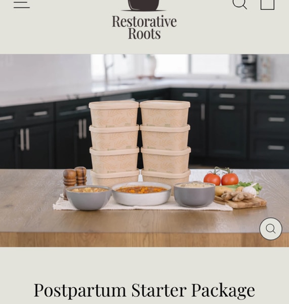 Postpartum meal service gift card