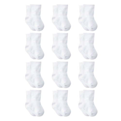 Gerber Gender Neutral Unisex Wiggle-Prof Jersey Crew Socks, 12-Pack, Sizes 0/6 Months - 6/12 Months
