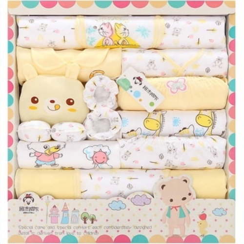 18-Piece Newborn Baby Clothing Set, 100% Soft Cotton, Spring Season Gift
