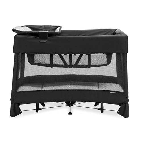 4moms Breeze Plus Portable Playard with Removable Bassinet and Baby Changing Station, Easy One-Handed Setup, from The Makers of The mamaRoo
