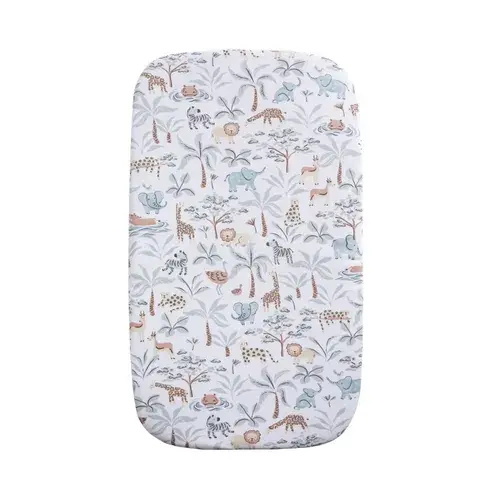 Living Textiles Bassinet Fitted Sheet Wild Safari | Baby Bunting AU