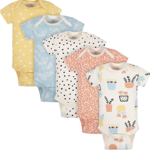 Grow by Gerber baby-girls 5-pack Short-sleeve Onesies Bodysuits