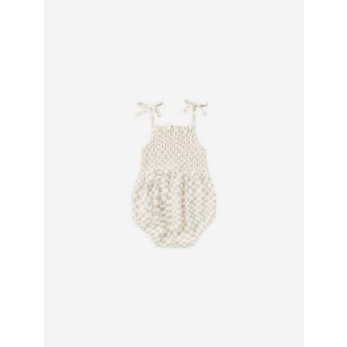 Kaia Romper || Dove Check
