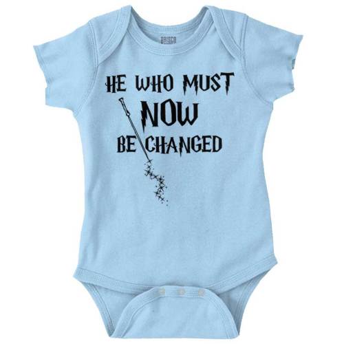 Nerdy He Who Must Now Be Changed Geeky Gift Boys Baby Infant Romper Newborn